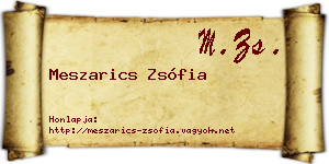Meszarics Zsófia névjegykártya